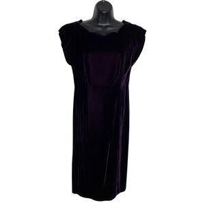 Vtg Patty O’Neil Velvet Dress Womens 6 Purple Whimsigoth Witchy USA Made 80s